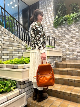 「アイテム（バックパック/リュック）」を使った、人魚姫さん（レディース・163cm）の秋コーディネート