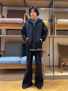 「FORK&SPOON（フォークアンドスプーン）のアイテム」を使った、佐々木優太さん（メンズ・160cm）の春コーディネート