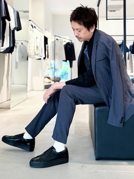 「厚底スニーカー」｜OMI3さん（メンズ・180cm）の春コーディネート
