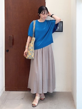「アイテム（ニット/セーター）」を使った、Hiromiさん（レディース・164cm・40代）の夏コーディネート