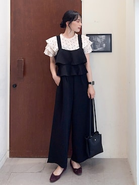 「アイテム（オールインワン・サロペット）」を使った、Hiromiさん（レディース・164cm・40代）の夏コーディネート