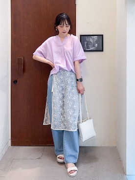 「Cutie Blonde（キューティーブロンド）のアイテム（デニムパンツ）」を使った、Hiromiさん（レディース・164cm）の春コーディネート