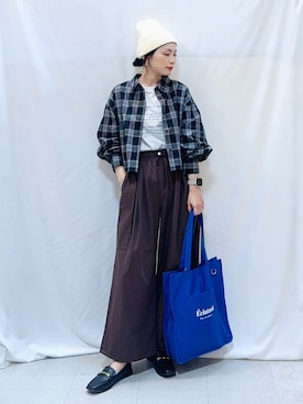 「秋服」｜「アイテム（帽子）」を使った、Hiromiさん（レディース・164cm）の秋コーディネート