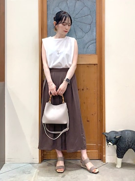 「DRESKIP（ドレスキップ）のアイテム（バッグ）」を使った、Hiromiさん（レディース・164cm）の春コーディネート