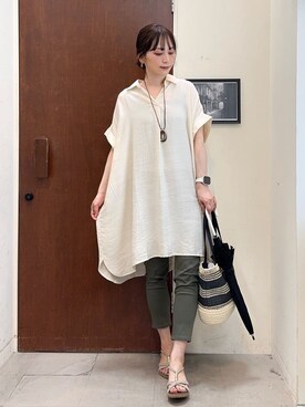 「アイテム（長傘）」を使った、Hiromiさん（レディース・164cm）の春コーディネート