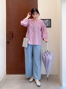 「アイテム（長傘）」を使った、Hiromiさん（レディース・164cm）の春コーディネート