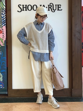 「NEWBALANCE」｜「アイテム（キャップ）」を使った、Hiromiさん（レディース・164cm）の春コーディネート