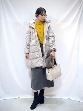 「アイテム（ストール/ショール）」を使った、Hiromiさん（レディース・164cm）の秋コーディネート