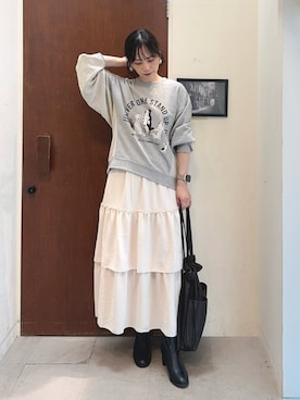 「アイテム（スウェット）」を使った、Hiromiさん（レディース・164cm・40代）の秋コーディネート