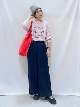 「アイテム（スウェット）」を使った、Hiromiさん（レディース・164cm・40代）の秋コーディネート