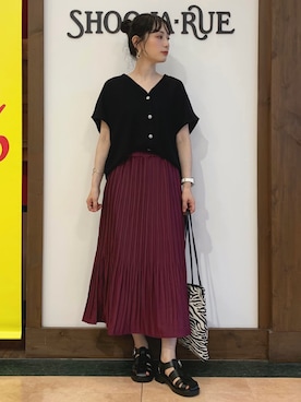 「DRESKIP（ドレスキップ）のアイテム（サンダル）」を使った、Hiromiさん（レディース・164cm）の夏コーディネート