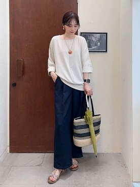 「アイテム（長傘）」を使った、Hiromiさん（レディース・164cm）の春コーディネート