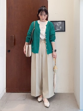「アイテム（長傘）」を使った、Hiromiさん（レディース・164cm）の春コーディネート