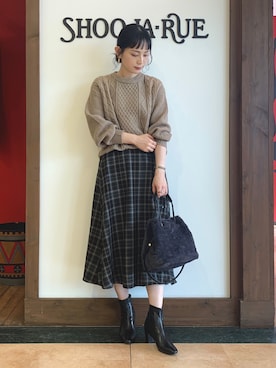 「DRESKIP（ドレスキップ）のアイテム（ブーツ）」を使った、Hiromiさん（レディース・164cm）の冬コーディネート