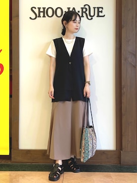 「DRESKIP（ドレスキップ）のアイテム（サンダル）」を使った、Hiromiさん（レディース・164cm）の夏コーディネート