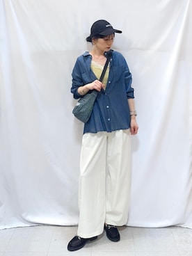 「アイテム（ダウンジャケット/コート）」を使った、Hiromiさん（レディース・164cm）の春コーディネート