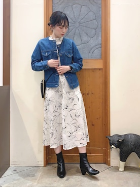 「ほめられ本命コーデ」｜「アイテム（デニムジャケット）」を使った、Hiromiさん（レディース・164cm）の冬コーディネート