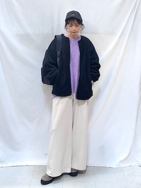 「アイテム（ブルゾン）」を使った、Hiromiさん（レディース・164cm・40代）の冬コーディネート