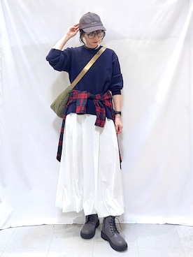 「SHOO・LA・RUE（シューラルー）の【S-LL】柔らかさが癖になる 起毛コットン オーバーサイズシャツ（シャツ/ブラウス）」を使った、Hiromiさん（レディース・164cm）の秋コーディネート