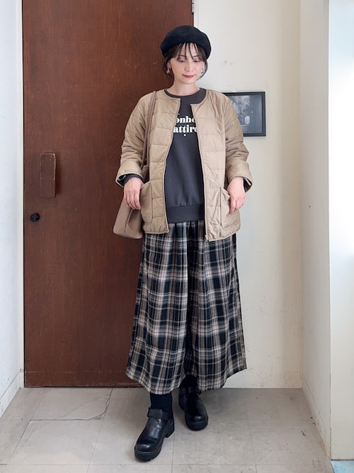 セール】大人が着たい 微起毛 チェック柄ガウチョパンツ（その他パンツ