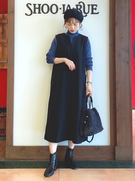 「DRESKIP（ドレスキップ）のアイテム（ハンチング/ベレー帽）」を使った、Hiromiさん（レディース・164cm）の冬コーディネート