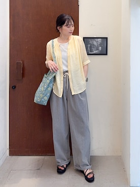「アイテム（トートバッグ）」を使った、Hiromiさん（レディース・164cm・40代）の夏コーディネート