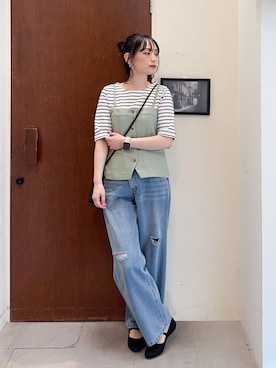 「Cutie Blonde（キューティーブロンド）のアイテム（デニムパンツ）」を使った、Hiromiさん（レディース・164cm）の春コーディネート