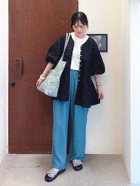 「アイテム（Tシャツ/カットソー）」を使った、Hiromiさん（レディース・164cm・40代）の夏コーディネート