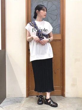 「DRESKIP（ドレスキップ）のアイテム（サンダル）」を使った、Hiromiさん（レディース・164cm）の夏コーディネート