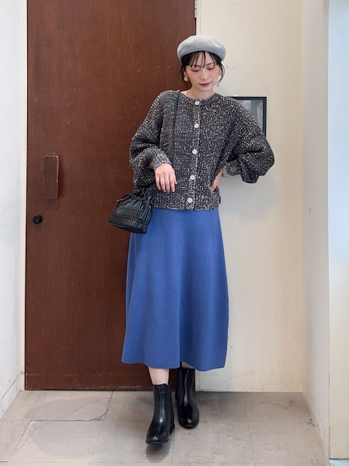 カーディガン 「前後2WAY/コンパクト丈」ぽこぽこ MIXニットカーディガン レディース SHOO・LA・RUE｜【前後2WAY/コンパクト丈】ぽこぽこ MIXニット