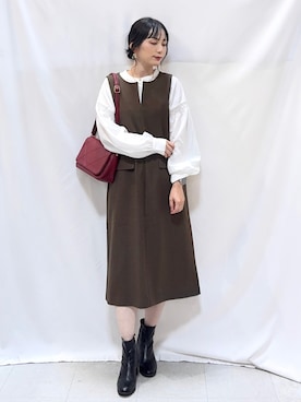 「アイテム（ワンピース/ドレス）」を使った、Hiromiさん（レディース・164cm・40代）の秋コーディネート