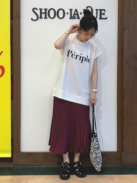 「DRESKIP（ドレスキップ）のアイテム（サンダル）」を使った、Hiromiさん（レディース・164cm）の夏コーディネート