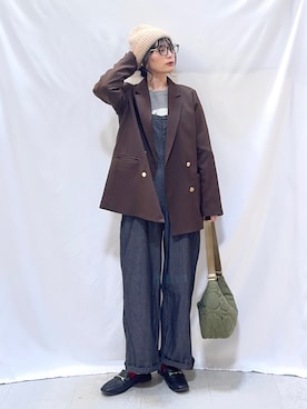 「SHOO・LA・RUE（シューラルー）のアイテム（ニットキャップ/ビーニー）」を使った、Hiromiさん（レディース・164cm）の秋コーディネート