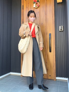 「OZOC（オゾック）のアイテム（ジャケット/アウター）」を使った、Hiromiさん（レディース・164cm）の冬コーディネート