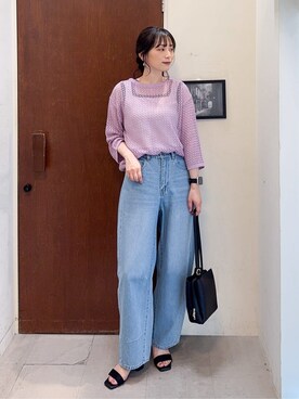 「Cutie Blonde（キューティーブロンド）のアイテム（デニムパンツ）」を使った、Hiromiさん（レディース・164cm）の春コーディネート