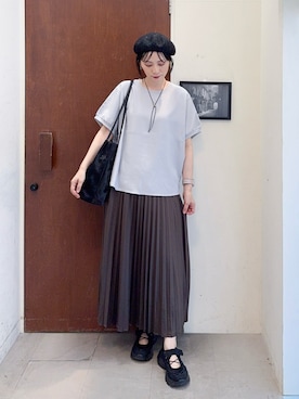 「レザースカート」｜Hiromiさん（レディース・164cm）の秋コーディネート