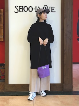 「DRESKIP（ドレスキップ）のアイテム（キャップ）」を使った、Hiromiさん（レディース・164cm）の冬コーディネート