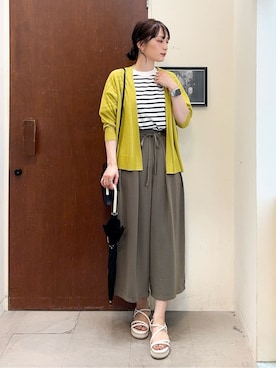 「アイテム（長傘）」を使った、Hiromiさん（レディース・164cm）の春コーディネート