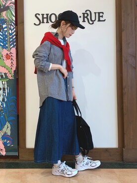 「NEWBALANCE」｜「アイテム（キャップ）」を使った、Hiromiさん（レディース・164cm）の春コーディネート