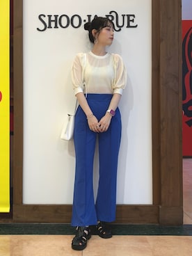 「DRESKIP（ドレスキップ）のアイテム（サンダル）」を使った、Hiromiさん（レディース・164cm）の夏コーディネート