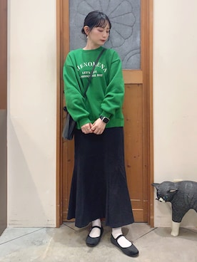 「DRESKIP（ドレスキップ）のアイテム（スウェット）」を使った、Hiromiさん（レディース・164cm）の冬コーディネート