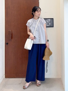 「アイテム（ショルダーバッグ）」を使った、Hiromiさん（レディース・164cm・40代）の夏コーディネート