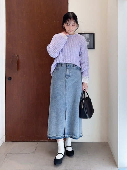 セール】【S-LL】ケミカルウォッシュ デニムスカート（デニムスカート