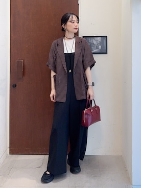「アイテム（テーラードジャケット）」を使った、Hiromiさん（レディース・164cm）の夏コーディネート