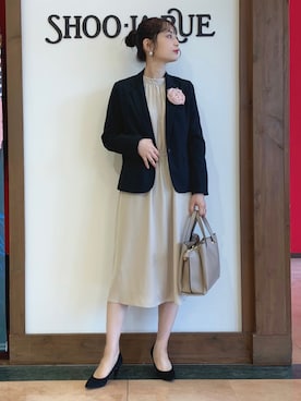 「DRESKIP（ドレスキップ）のアイテム（テーラードジャケット）」を使った、Hiromiさん（レディース・164cm）の冬コーディネート