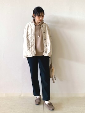 「DRESKIP（ドレスキップ）のアイテム（パーカー）」を使った、Hiromiさん（レディース・164cm）の秋コーディネート