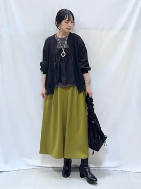 「アイテム（ブルゾン）」を使った、Hiromiさん（レディース・164cm）の秋コーディネート