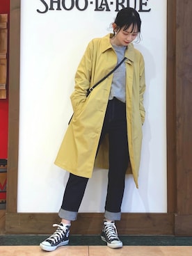 「ミニショルダー」｜「アイテム（ステンカラーコート）」を使った、Hiromiさん（レディース・164cm）の冬コーディネート