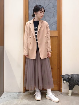 「DRESKIP（ドレスキップ）のアイテム（テーラードジャケット）」を使った、Hiromiさん（レディース・164cm）の冬コーディネート