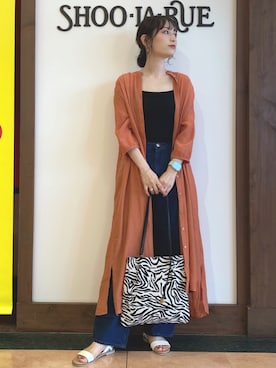 「シャツワンピ」｜「アイテム（アンサンブル）」を使った、Hiromiさん（レディース・164cm）の夏コーディネート